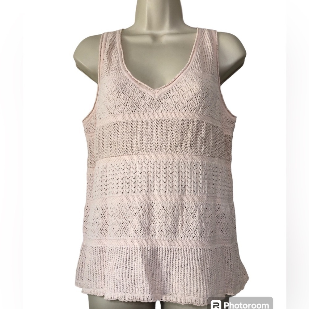 Pale pink crochet tank top size M